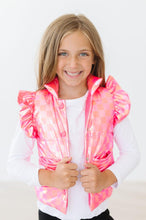Load image into Gallery viewer, Neon Pink Checker Puffer Vest