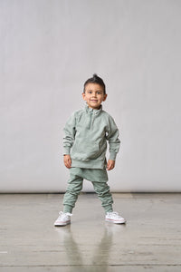 Quarter Zip Pullover - Basil Wash