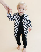 Load image into Gallery viewer, Cotton Shacket | Smiley Checkered Black