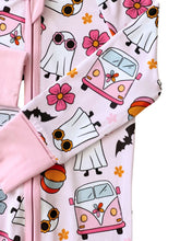 Load image into Gallery viewer, Bamboo Zip Romper | Retro Ghost