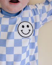 Load image into Gallery viewer, Bubble Romper | Checkered Smiley Blue