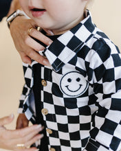 Load image into Gallery viewer, Cotton Shacket | Smiley Checkered Black