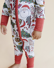 Load image into Gallery viewer, Bamboo Zip Romper | Retro Christmas