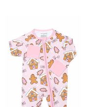 Load image into Gallery viewer, Bamboo Zip Romper | Gingerbread Cookies