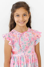 Load image into Gallery viewer, Beachy Blooms Flutter Sleeve Twirl Dress