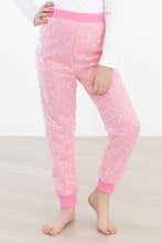 Load image into Gallery viewer, Bubblegum Pink Sequin Joggers