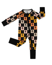 Load image into Gallery viewer, Bamboo Zip Romper | Colorful Checks &amp; Bolts