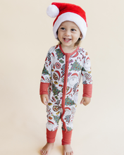 Load image into Gallery viewer, Bamboo Zip Romper | Retro Christmas