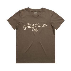 THE GOOD TIMES CAFE TEE - BROWN