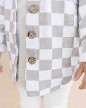Load image into Gallery viewer, Cotton Shacket | Smiley Checkered Latte