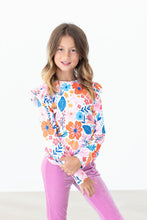 Load image into Gallery viewer, Colorful Carnations L/S Ruffle Tee