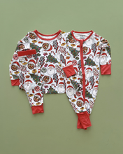 Load image into Gallery viewer, Bamboo Zip Romper | Retro Christmas
