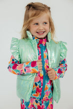 Load image into Gallery viewer, Mint Iridescent Puffer Vest