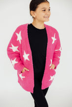 Load image into Gallery viewer, Bright Pink/Coconut Star Cozy Cardigan