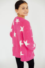 Load image into Gallery viewer, Bright Pink/Coconut Star Cozy Cardigan
