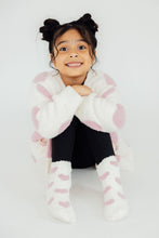 Load image into Gallery viewer, Coconut/Light Pink Heart Cozy Cardigan