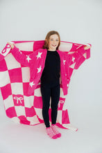 Load image into Gallery viewer, Bright Pink Checker Cozy Socks