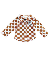 Load image into Gallery viewer, Cotton Shacket | Smiley Checkered Copper