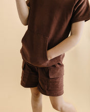 Load image into Gallery viewer, Terry Cargo Shorts Set | Chocolate