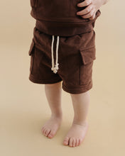 Load image into Gallery viewer, Terry Cargo Shorts Set | Chocolate