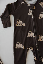 Load image into Gallery viewer, Bamboo Zip Pajamas | Bulldozer