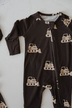 Load image into Gallery viewer, Bamboo Zip Pajamas | Bulldozer