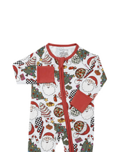 Load image into Gallery viewer, Bamboo Zip Romper | Retro Christmas