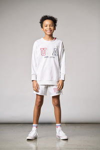 USA Lightweight Crewneck - Heather Grey