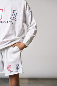 USA Lightweight Crewneck - Heather Grey