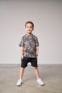 Palm Print Button Up