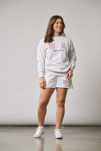 Adult USA Raw Edge Sweatshort - Heather Grey