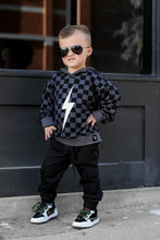 Load image into Gallery viewer, THE CHECKERED SPARK HOODIE - BLACK