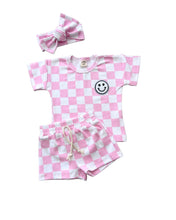 Load image into Gallery viewer, Checkered Shorts Set | Pink