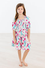 Load image into Gallery viewer, Dots &amp; Daisies Smocked Ruffle Dress