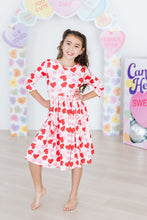 Load image into Gallery viewer, Be Mine 3/4 Sleeve Pocket Twirl Dress