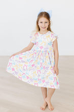 Load image into Gallery viewer, Bow-tastic Flutter Sleeve Twirl Dress