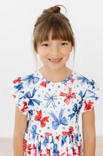 Load image into Gallery viewer, Born to Sparkle Flutter Sleeve Twirl Dress