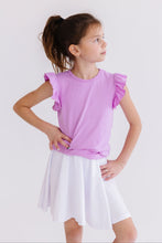 Load image into Gallery viewer, Bright Lilac S/S Ruffle Tee