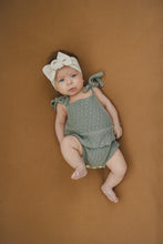 Load image into Gallery viewer, Sage Ruffle Knit Bubble Romper