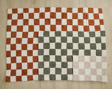 Load image into Gallery viewer, Rust Checkered Plush Blanket
