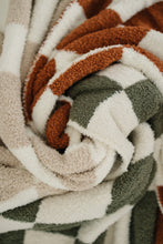 Load image into Gallery viewer, Rust Checkered Plush Blanket