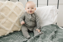 Load image into Gallery viewer, Grey Organic Cotton Ribbed Zipper