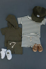 Load image into Gallery viewer, Olive Hooded Tee and Pocket Short Set