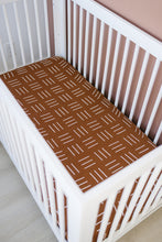 Load image into Gallery viewer, Mustard Mudcloth Crib Sheet