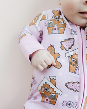 Load image into Gallery viewer, Bamboo Zip Romper | Gingerbread Cookies
