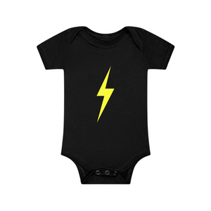 THE SPARK NEON YELLOW ONESIE - BLACK