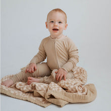 Load image into Gallery viewer, Tan Ribbed | Bamboo Zip Romper