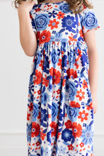 Load image into Gallery viewer, Happy 4th Floral Floral S/S Pocket Twirl Dress