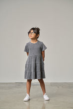 Load image into Gallery viewer, Acid Wash Waffle Dress - Black