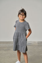 Load image into Gallery viewer, Acid Wash Waffle Dress - Black